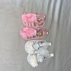 PINK AND WHITE SANDALS *SET OF 2 *